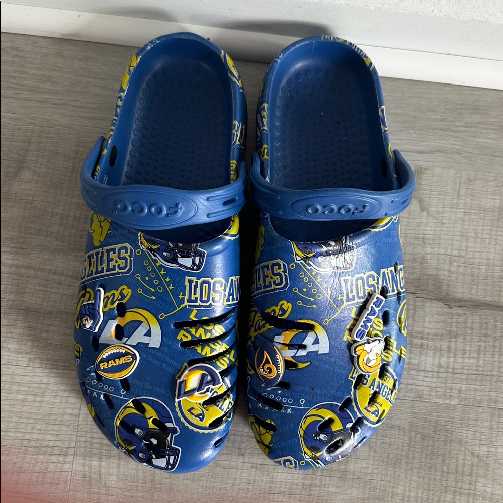 Blue Graphic Men's Clogs - Picture 2 of 7